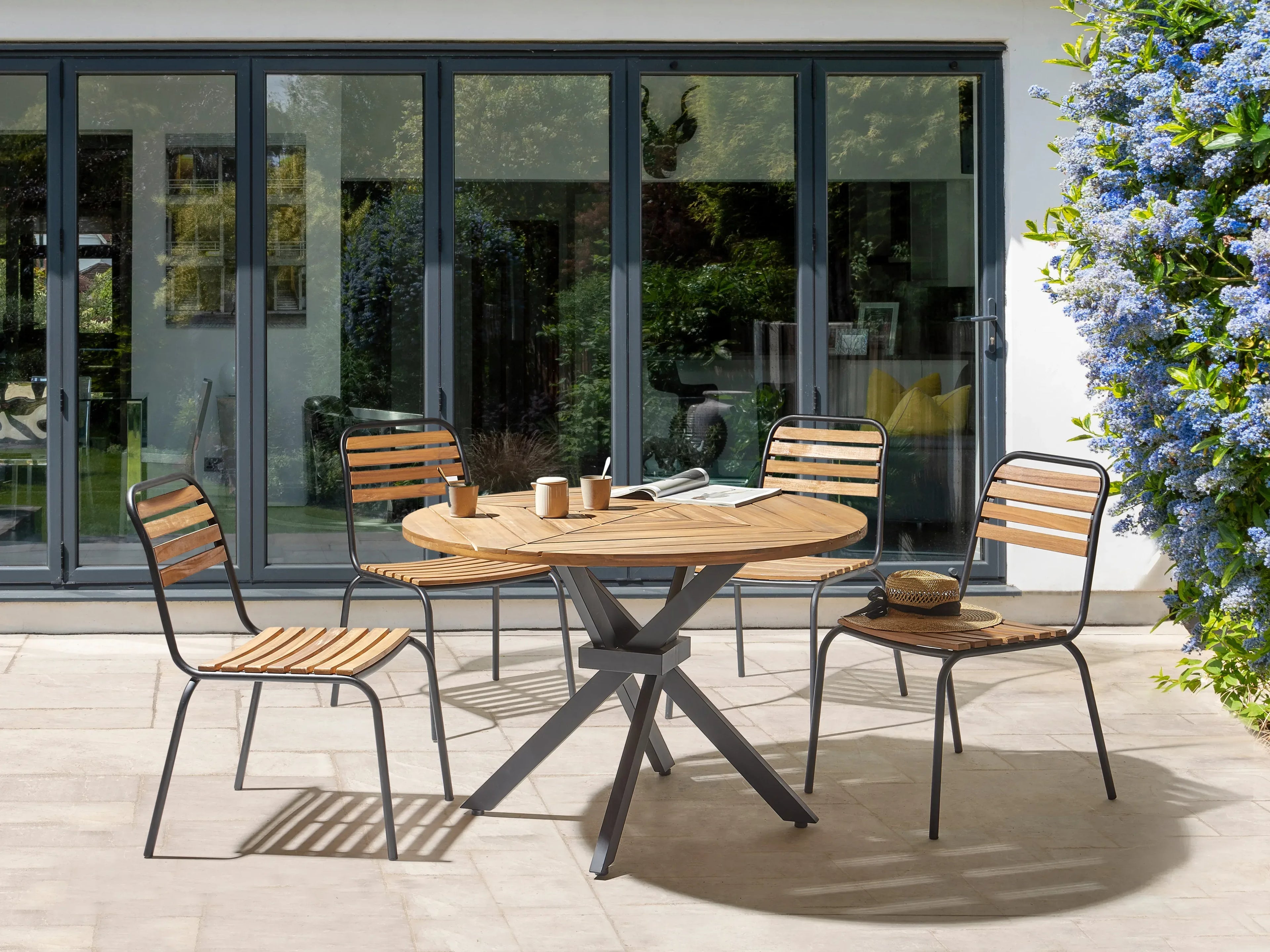 Table à manger de jardin 110x110 cm Bois d'acacia Marron