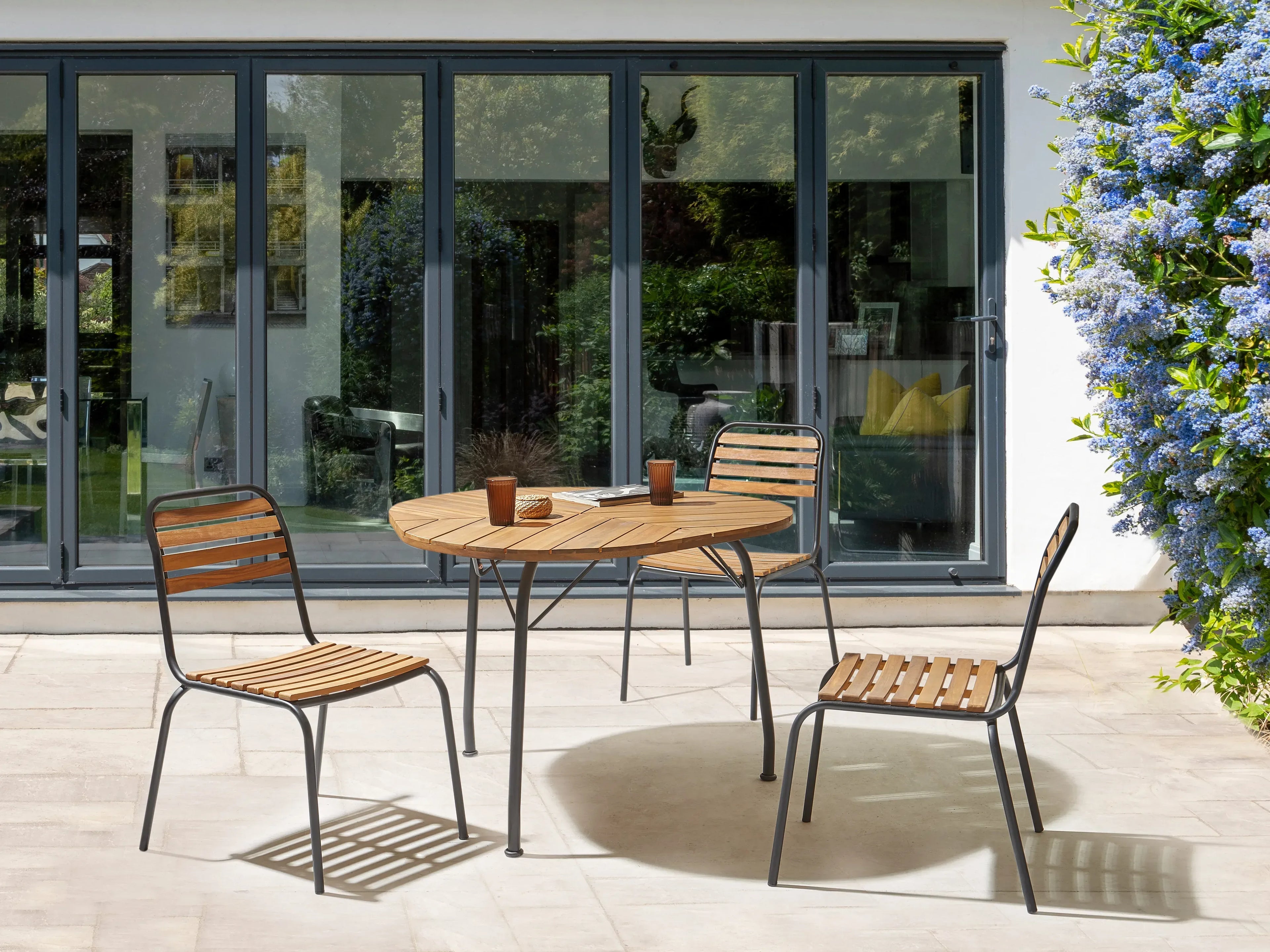 Table de jardin 106 cm 103 cm Bois d'acacia Marron