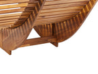 Chaise longue en bois d'acacia marron