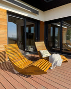 Chaise longue en bois d'acacia marron
