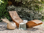 Chaise longue en bois d'acacia marron
