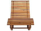 Chaise longue en bois d'acacia marron