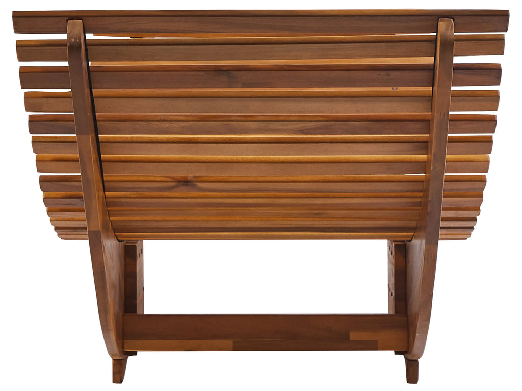 Chaise longue en bois d'acacia marron