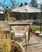 Table à manger de jardin 185 cm 96 cm Métal Marron