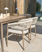 Table à manger de jardin 185 cm 96 cm Métal Marron