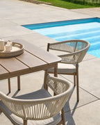 Table à manger de jardin 185 cm 96 cm Métal Marron