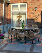 Table à manger de jardin 190 cm 100 cm Ciment Gris