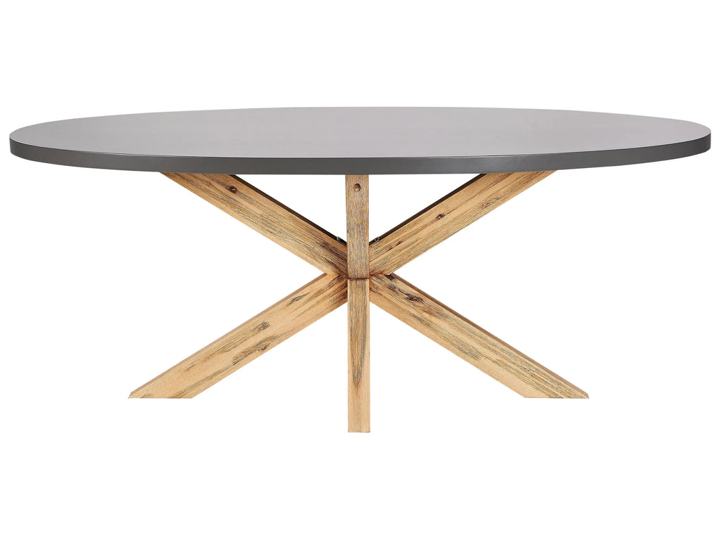Table à manger de jardin 190 cm 100 cm Ciment Gris