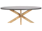 Table à manger de jardin 190 cm 100 cm Ciment Gris