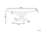 Table à manger de jardin 190 cm 100 cm Ciment Gris