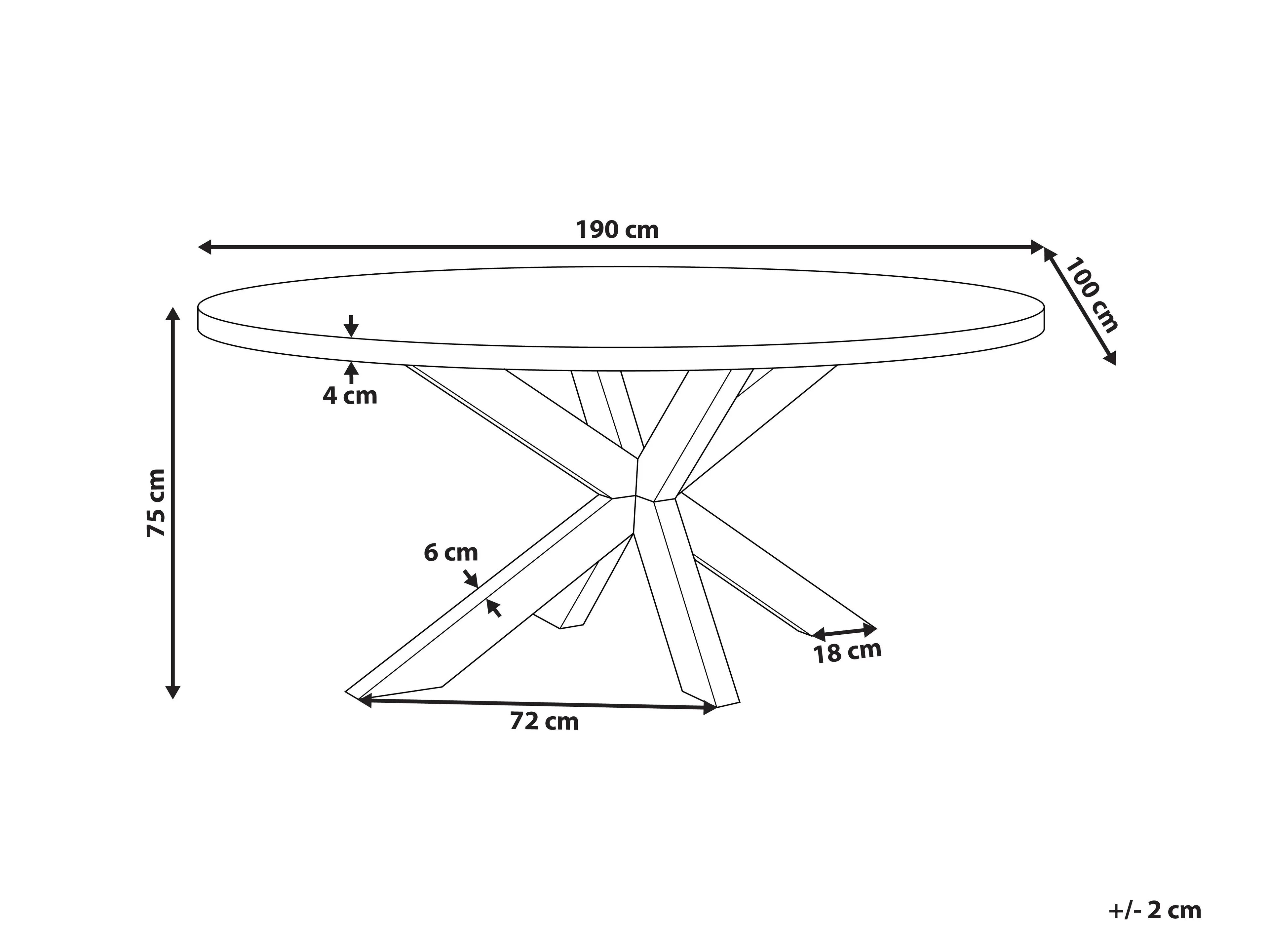 Table à manger de jardin 190 cm 100 cm Ciment Gris