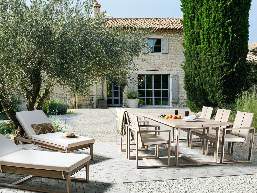Table à dîner de jardin 230 cm 100 cm Bois d'acacia Marron clair